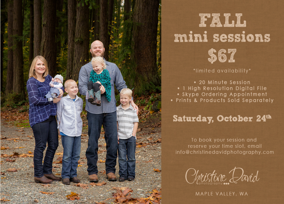 Schedule Your Family’s Fall Mini Session Right Now!